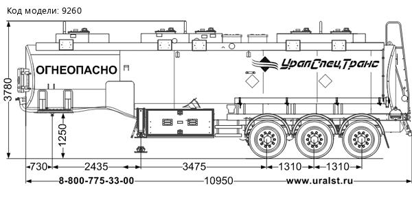 Полуприцеп-цистерна ППЦ 32К-32Л-5 SEVEREST высота ССУ 1250 мм, дисковые тормоза