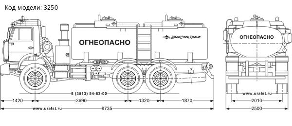 Габаритный чертеж АТЗ-12 2 отсека