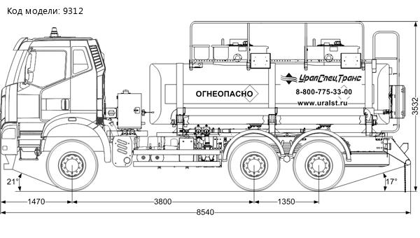 Автотопливозаправщик АТЗ 11-2Б на шасси FAW 3250 (6х4)