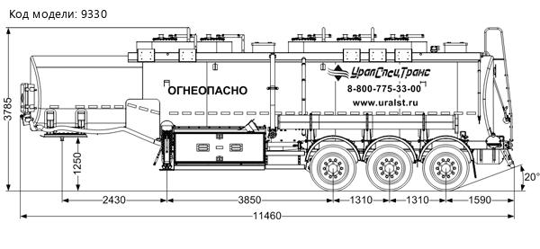 Полуприцеп-цистерна ППЦ 32К-32Л-5Р SEVEREST высота ССУ 1250 мм, рекуперация