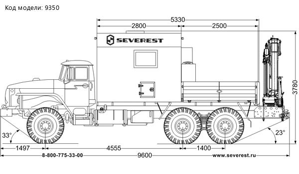ПАРМ с КМУ ИМ-95 УСТ 5453 Урал 4320-1951-60