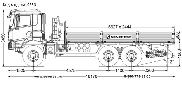 Бортовой автомобиль УСТ 5453 SHACMAN SX32586V385 6х6, база 4575мм, односкат