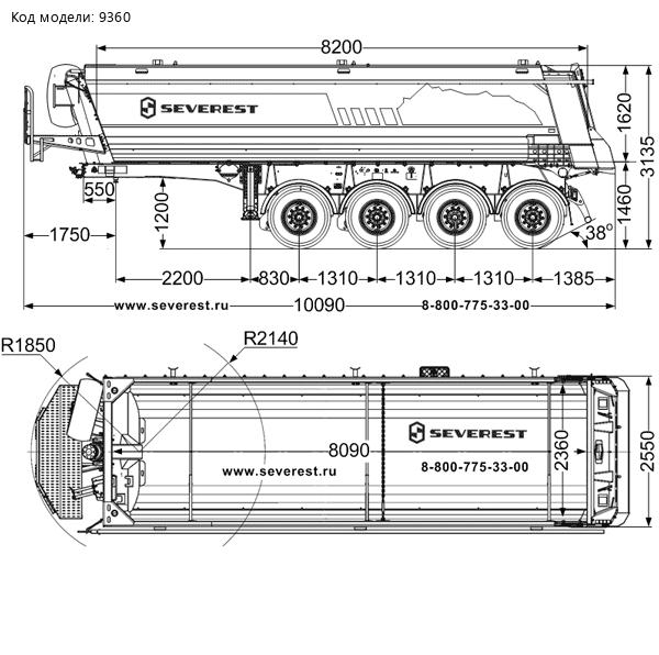 Самосвальный полуприцеп ППС 30-42ЛЛ SEVEREST BPW SEVEREST, ССУ 1200 мм