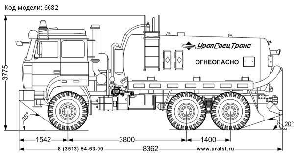 Автоцистерна АКН-10 КО УСТ-545317 на шасси Урал 5557-4512-80Е5