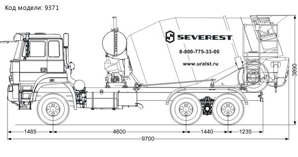 Автобетоносмеситель АБС-9АП на шасси  Урал С35510 - U401630
