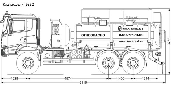 Автотопливозаправщик АТЗ-12-2Б УВТ-25 УСТ 5453 на шасси SHACMAN SX32586V385