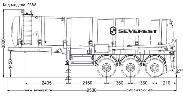 Полуприцеп-цистерна вакуумная ППЦВ 20-32Л УСТ 9465