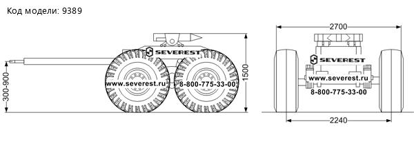 Подкатная тележка для полуприцепа 25 тн 