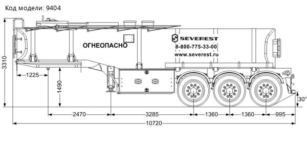 Полуприцеп-цистерна ППЦН 25-32Л рамная