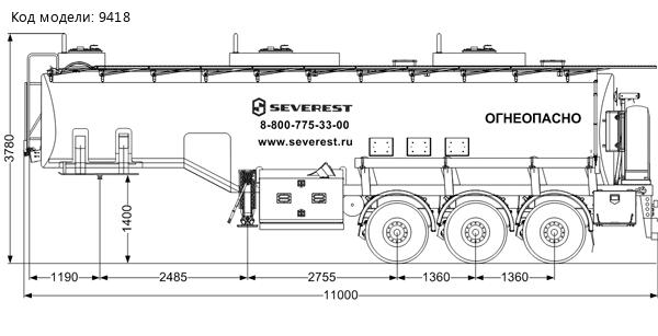 Полуприцеп-цистерна ППЦ 29К-32-3 УСТ 9465 