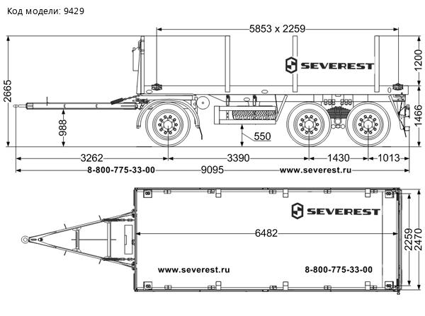 Прицеп бортовой контейнеровоз ПК 15-33-6К УСТ 9465