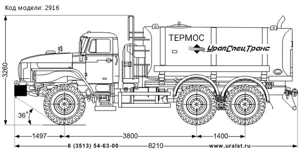 Автоцистерна  АЦПТ-8НО УСТ 5453 Урал 5557-60Е5