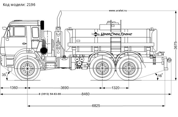 Автоцистерна для технической воды АЦВ-10 УСТ-5453