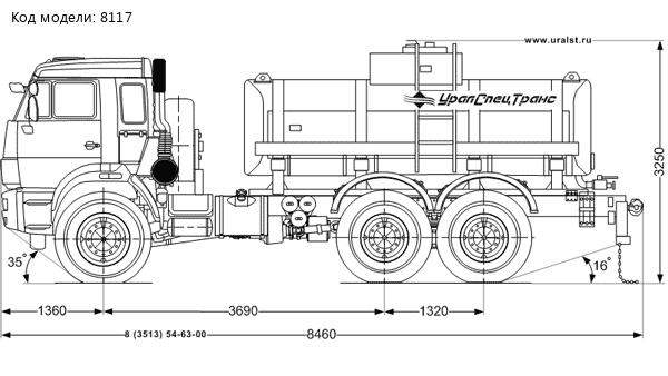 Автоцистерна для технической воды АЦВ-10 УСТ-5453