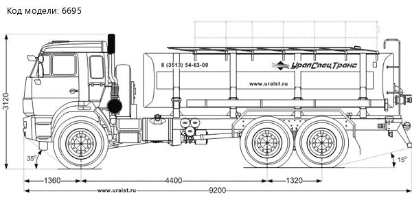 Автоцистерна для технической воды АЦВ-10 УСТ-5453