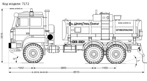 АЦ-11 УСТ-5453 на шасси Урал 5557-80М