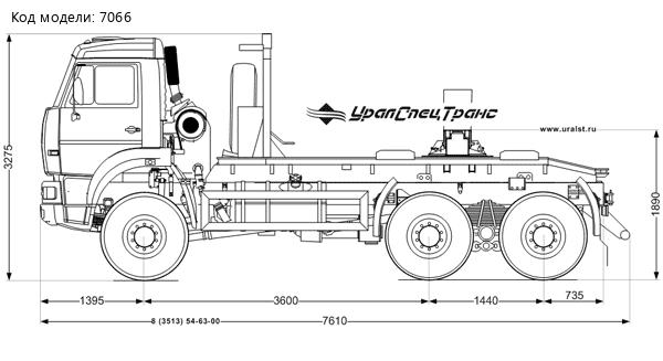 Трубоплетевозный тягач УСТ-5453 Камаз 6522