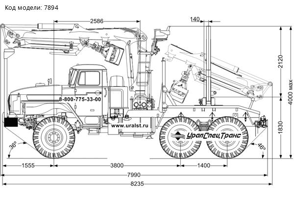 Лесовоз с манипулятором VM10L74 УСТ 54538D Урал 5557-1112-60T5