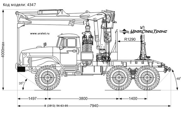 Лесовозный тягач Урал с Epsilon M100L97