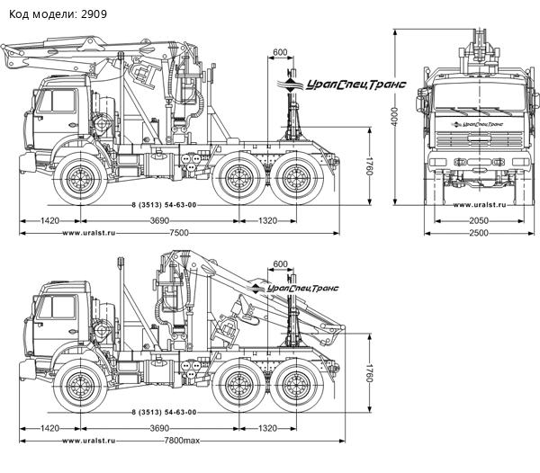 Лесовоз Камаз 43118 с манипулятором ОМТЛ-97