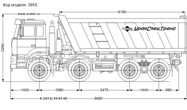 Габаритный чертеж самосвал Урал 583111