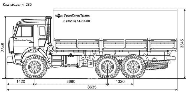 Камаз 43118 бортовой чертеж
