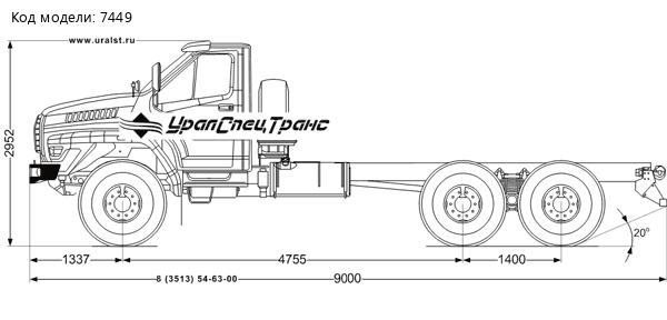 Шасси автомобиля Урал-NEXT 4320-6952-74Е5Г38