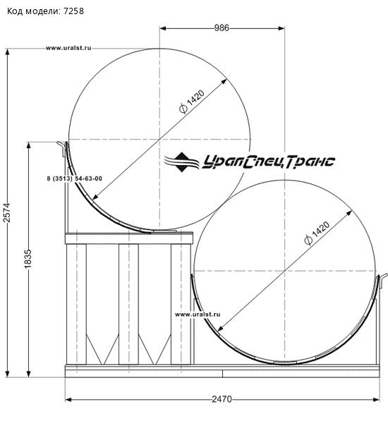 Коник (ложемент) вставной для перевозки труб в ППБ