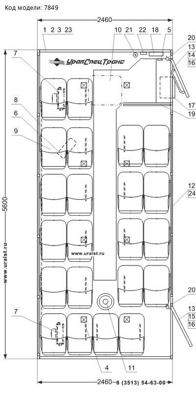 Планировка вахтового автобуса Камаз 43118-46