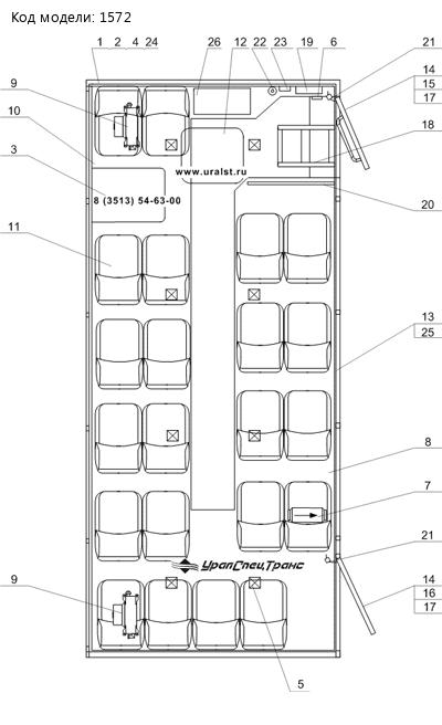 Планировка вахтового автобуса Камаз 43118-46