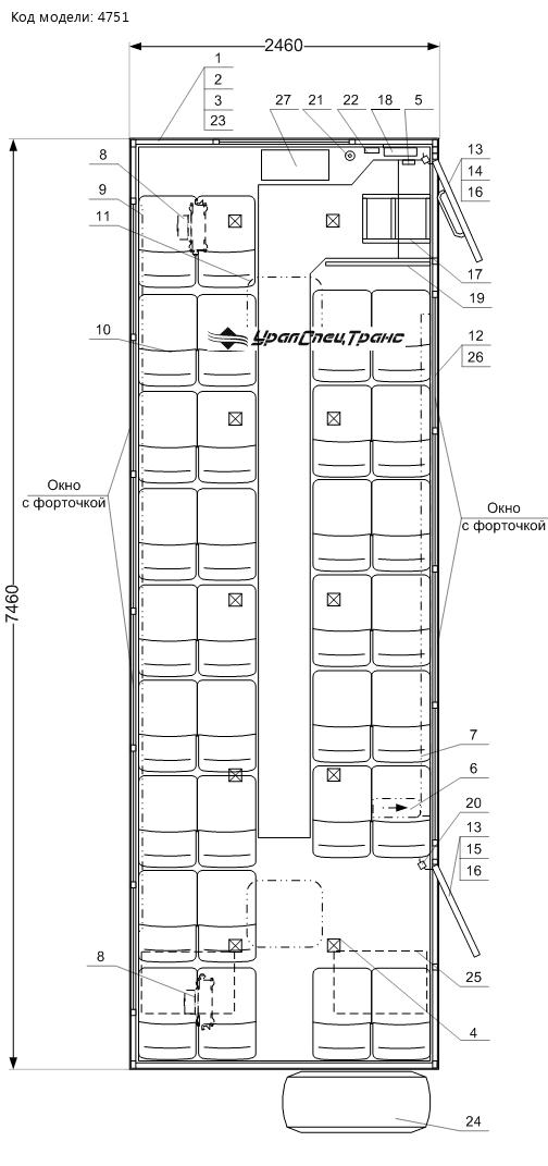 Планировка вахтового автобуса Камаз 43118-46