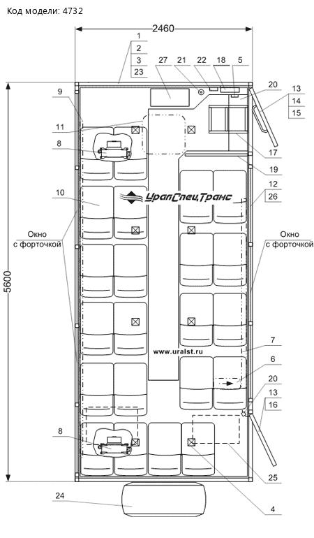 Планировка вахтового автобуса Камаз 43502