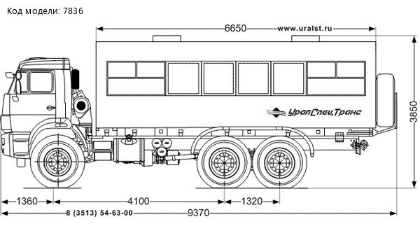 Вахтовый автобус Камаз 5350 мест УСТ-54535