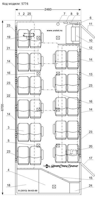 Планировка вахтового автобуса Камаз 43118-46