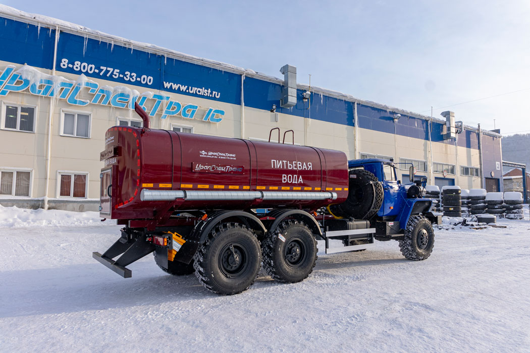 Автоцистерна для питьевой воды АЦПТ-10НО УСТ 5453 Урал 4320-1951-60 насос, обогрев