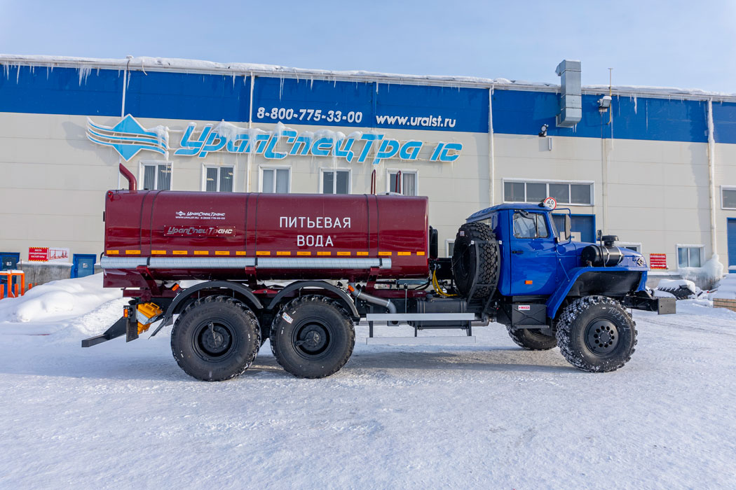 Автоцистерна для питьевой воды АЦПТ-10НО УСТ 5453 Урал 4320-1951-60 насос, обогрев