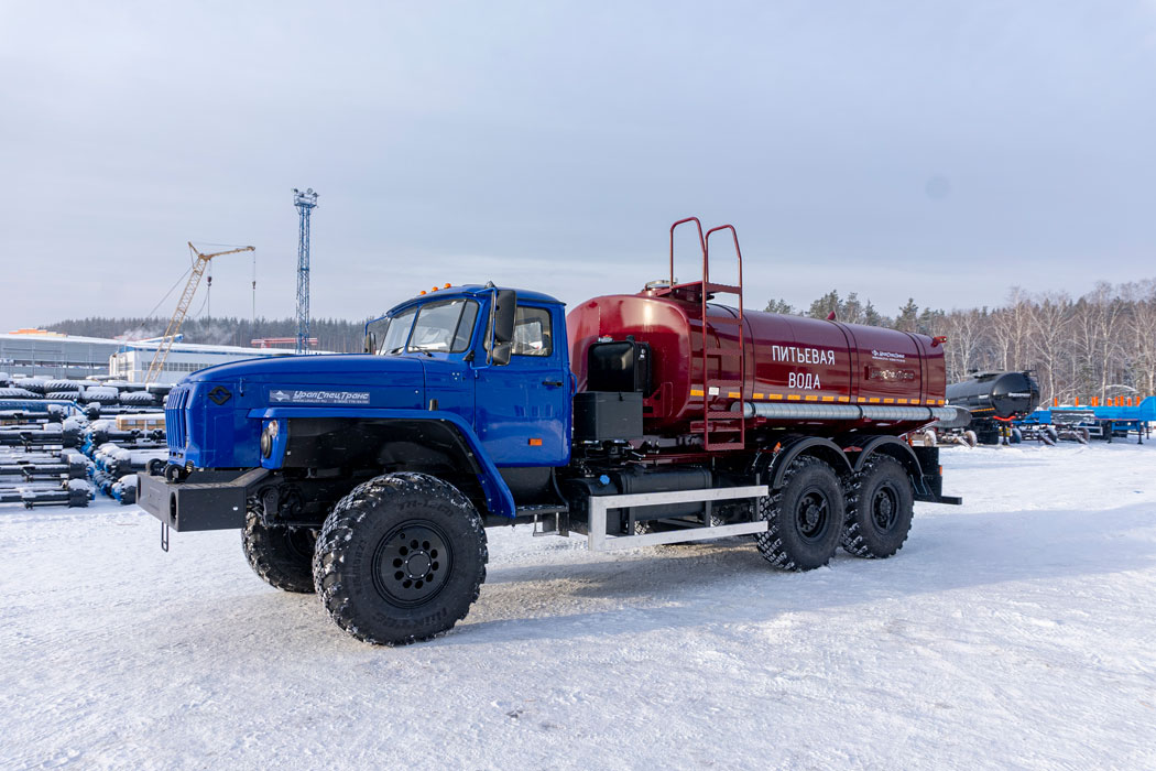 Автоцистерна для питьевой воды АЦПТ-10НО УСТ 5453 Урал 4320-1951-60 насос, обогрев