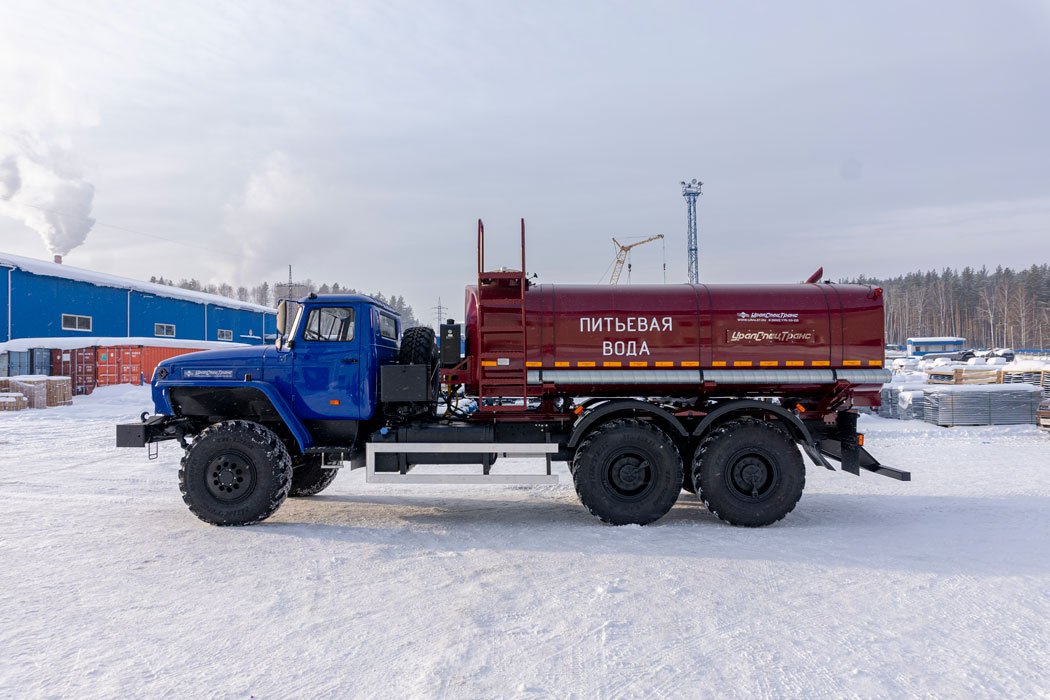 Автоцистерна для питьевой воды АЦПТ-10НО УСТ 5453 Урал 4320-1951-60 насос, обогрев