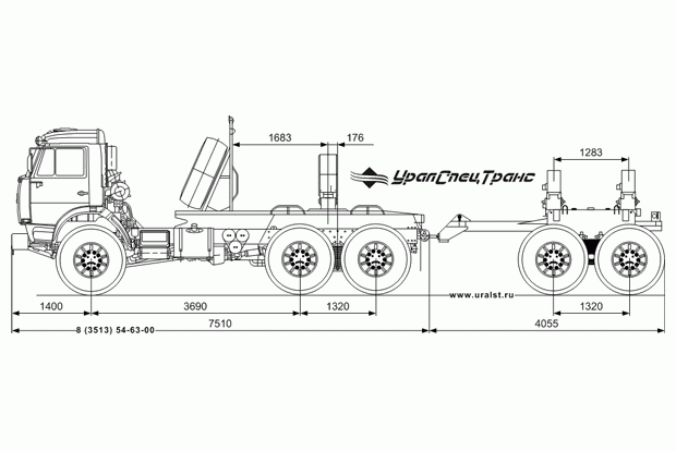 Трубоплетевозный автопоезд