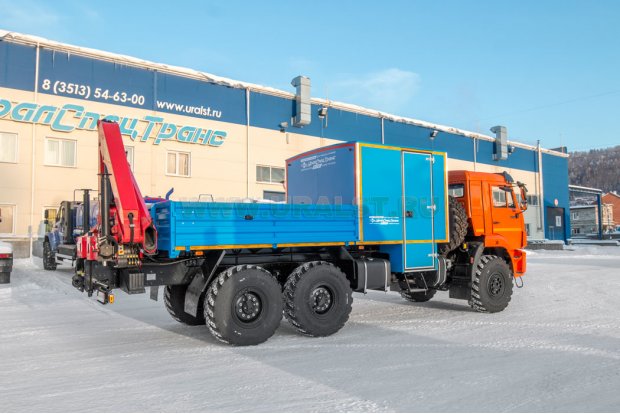 Автофургон ГПА 6+2 откр. с КМУ Palfinger PK-12000 УСТ 5453 Камаз 43118-50, сп.м