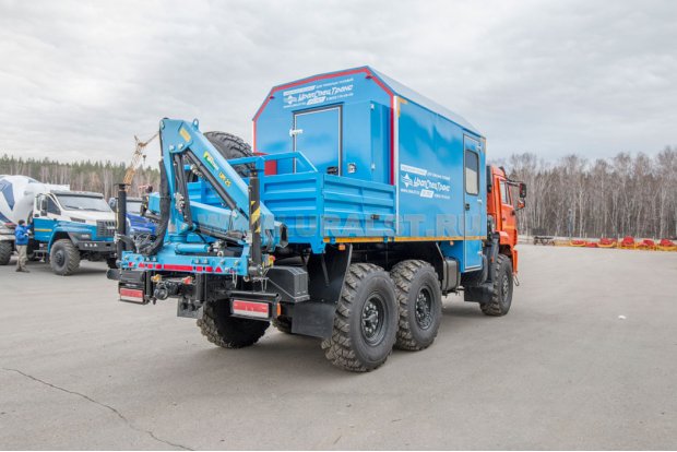 Передвижная авторемонтная мастерская ПАРМ с КМУ ИМ-25 УСТ 5453 Камаз 43118-50