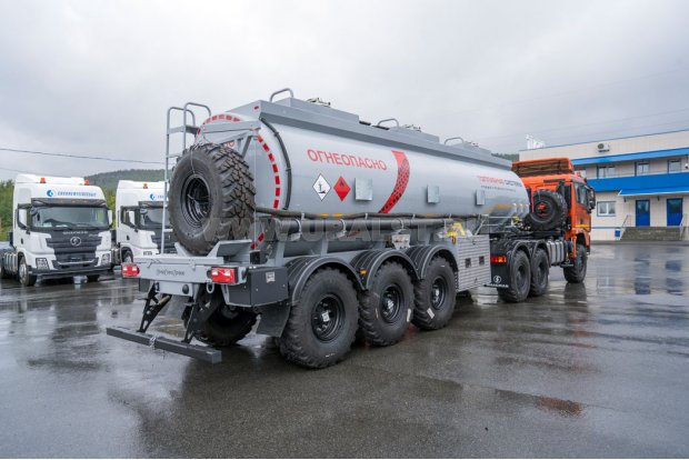 Полуприцеп цистерна для ГСМ (бензовозы) безрамная ППЦ 26К-32-3НУ УСТ 9465 безрамная, пневмоподвеска ССУ 1500 