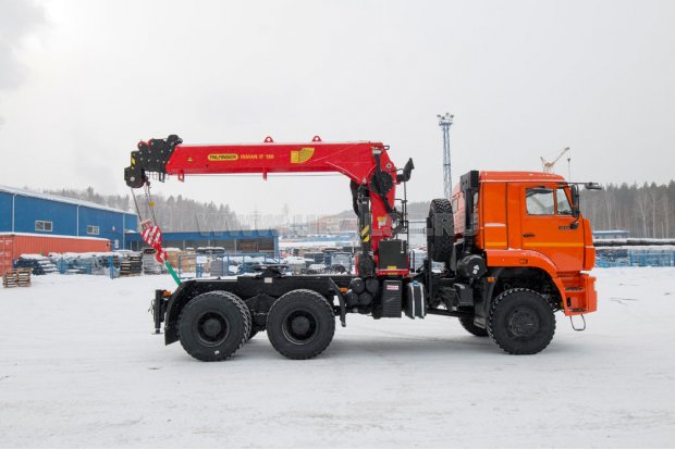 Седельный тягач с КМУ ИТ-180 (тросовый) УСТ 5453 Камаз 65225