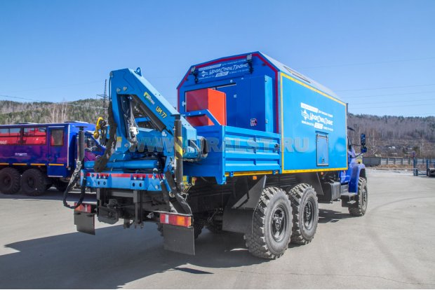 Передвижная мастерская ПАРМ с КМУ ИМ-77 УСТ 5453 4320-72Е5Г38 NEXT