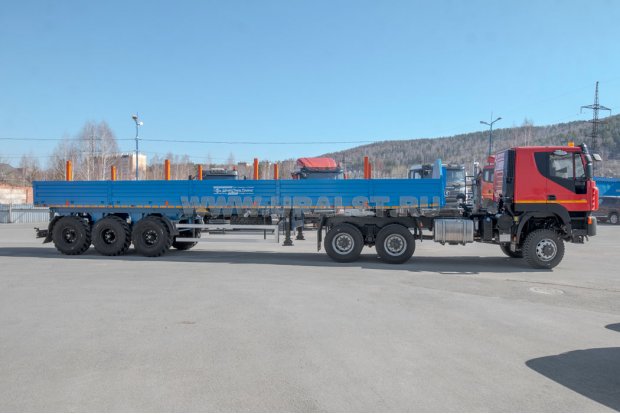 Тягач АМТ N.V. 632910 [шины 315-80R22.5] + Полуприцеп бортовой ППБ 40-31-12К