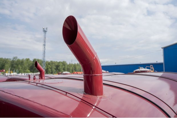 Обогрев емкости выхлопными газами