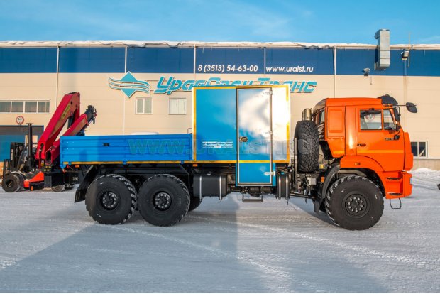 Автофургон ГПА 6+2 откр. с КМУ Palfinger PK-12000 УСТ 5453 Камаз 43118-50, сп.м