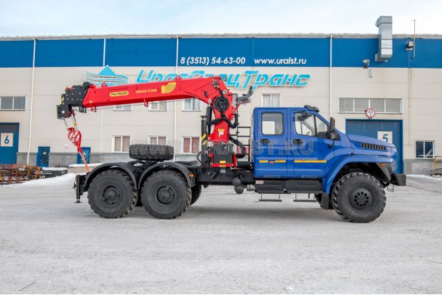 Седельный тягач с КМУ ИТ-200 (тросовый) УСТ 5453 Урал NEXT 4320-6981-74, сдвоен. кабина