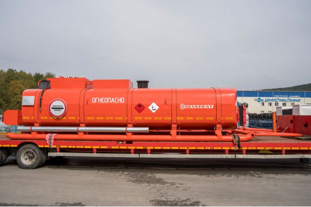 Контейнер-цистерна КЦ-20У на санях