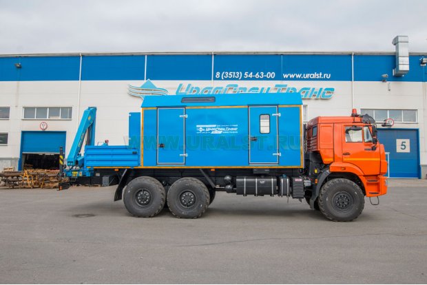 Передвижная мастерская ПАРМ с КМУ ИМ-55 УСТ 5453 Камаз 43118-50 сп.м.